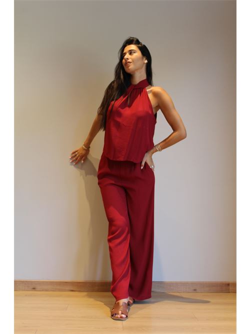 Pantalone a palazzo in viscosa DIECI MINUTI | 553864